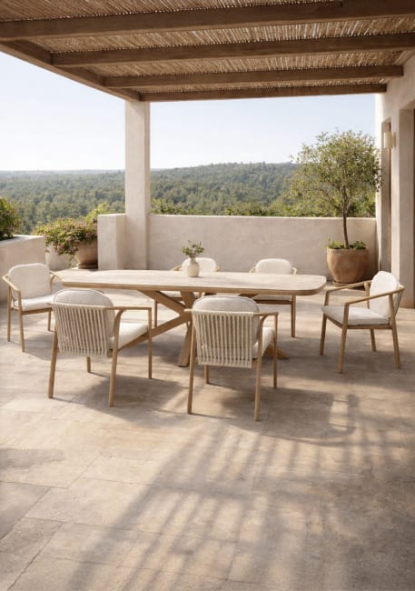 COCOmaison, Gartenset Bruce Tisch 240x110 cm / 6x Stuhl Daxy
