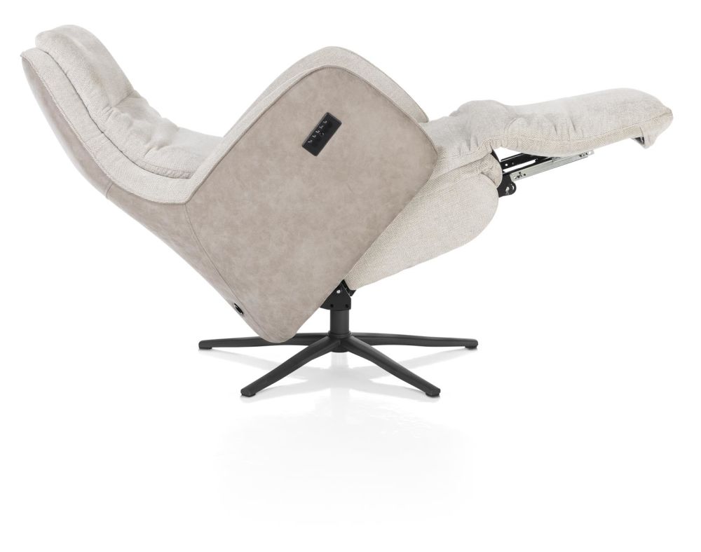 Felino, Relaxfauteuil 2-M. - Manuele Hoofdsteun - Incl.Accu - Poot Graphiet - Livigno/Oregon Kiezel
