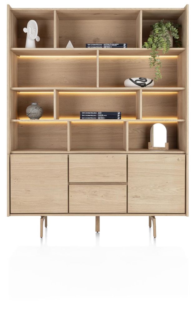 Valgard, Buffet 160 Cm - 2-Deuren + 2-Laden + 11-Niches (+ LED)