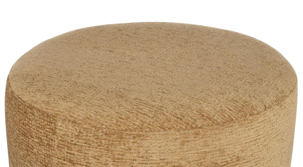 Beautiq - Chic Poef - Rond 80 Cm - Okergeel