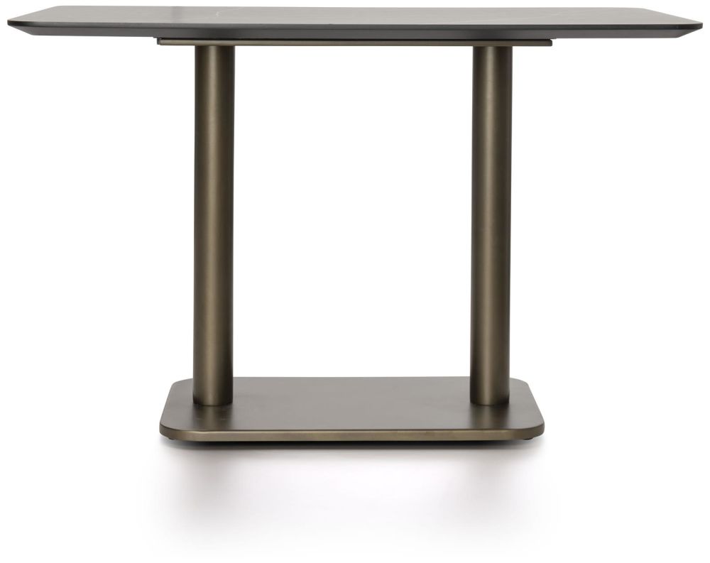 Brest Bistrotafel Marble Light Grey 120X75cm - Goud