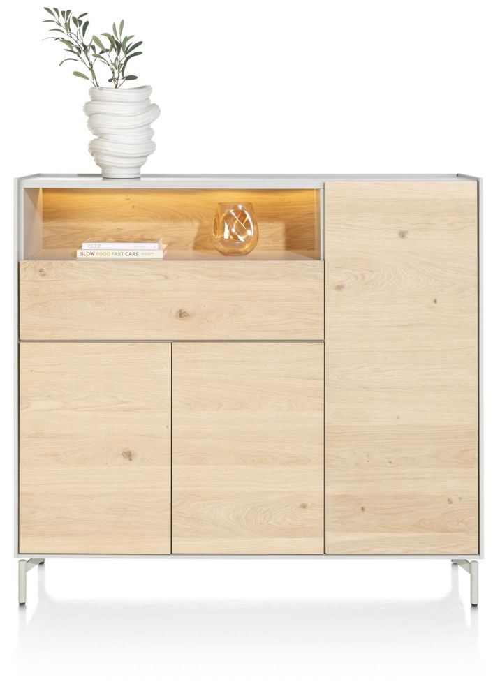Niora, Dressette 148 Cm - 3-Deuren + 1-Lade + 1-Niche
