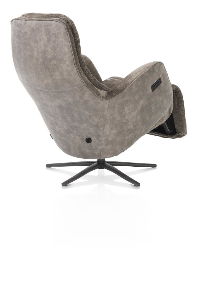 Felino, Relaxfauteuil 2-M. - Manuele Hoofdsteun - Poot Graphiet - Livigno Bruin/Oregon Lava