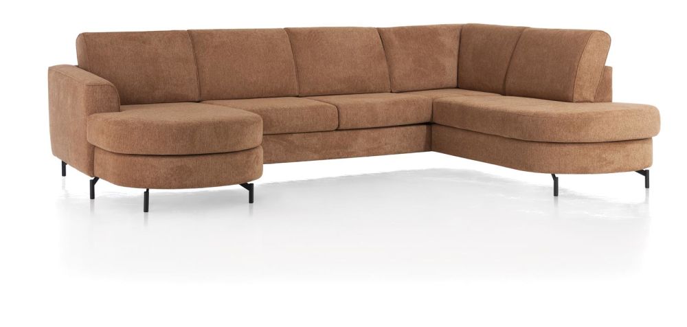 Alcona, Longchair Inclusief 3-Zits + Ottomane Rechts - Vada - Koper