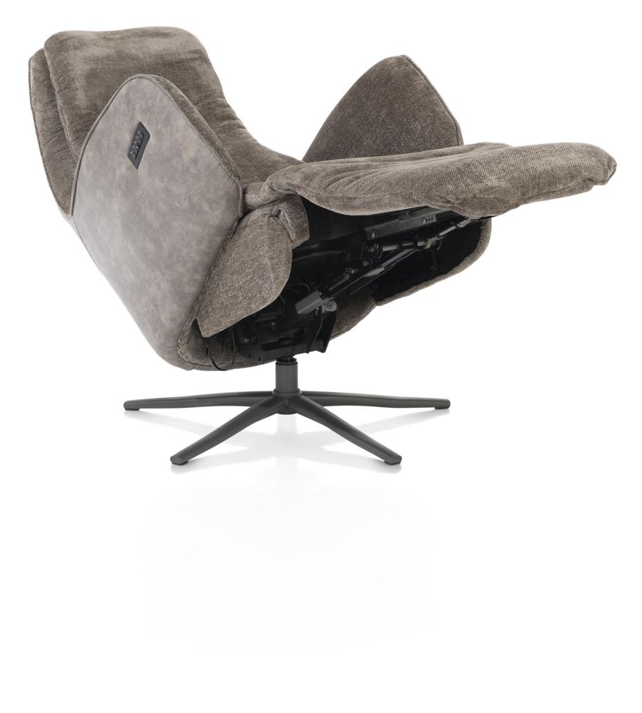 Felino, Relaxfauteuil 2-M. - Manuele Hoofdsteun - Poot Graphiet - Livigno Bruin/Oregon Lava