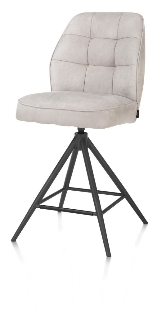 Bell, Barstoel - Graphiet Frame - Draaibaar - Pocket - Stof Calabria - Kiezel