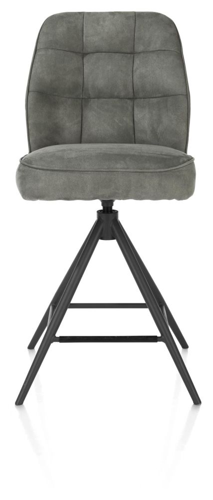 Bell, Barstoel - Graphiet Frame - Draaibaar - Pocket - Stof Calabria - Olijf