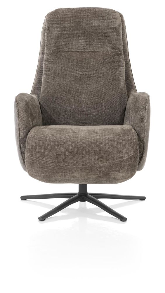 Felino, Relaxfauteuil 2-M. - Manuele Hoofdsteun - Poot Graphiet - Livigno Bruin/Oregon Lava