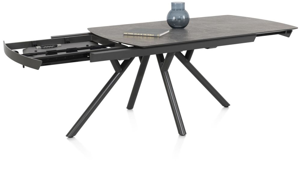 Novello, Uitschuiftafel 170 (+ 60) X 100 Cm - Primo Laminato Marble - Lichtgrijs
