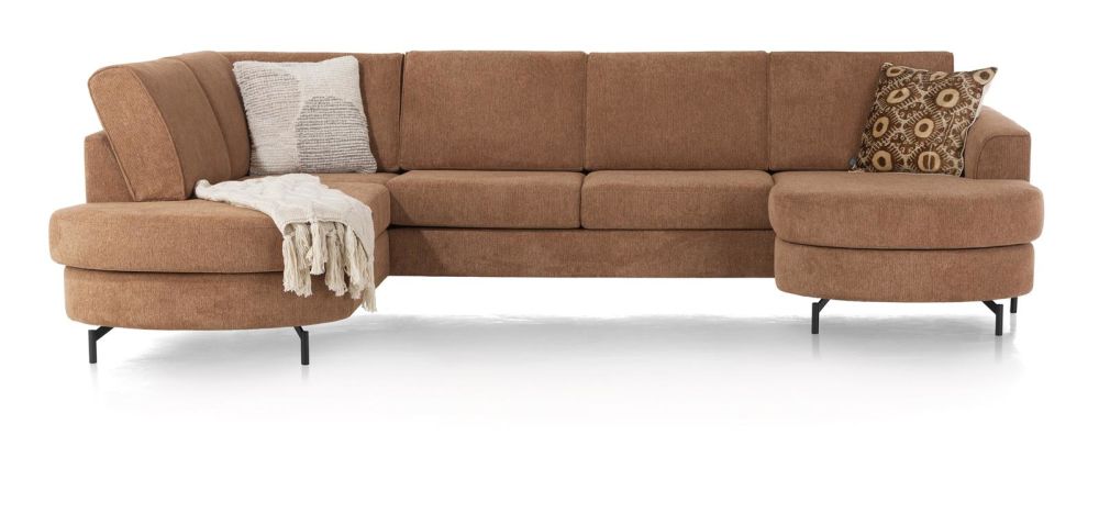 Alcona, Longchair Inclusief 3-Zits + Ottomane Links - Vada - Koper