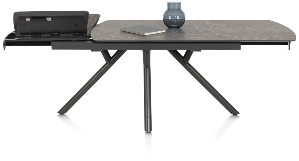 Novello, Uitschuiftafel 170 (+ 60) X 100 Cm - Primo Laminato Marble - Lichtgrijs