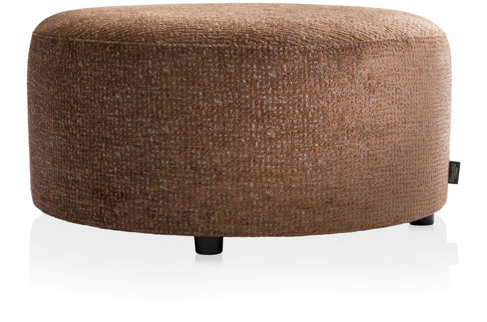 Beautiq - Chic Poef - Rond 80 Cm - Koper