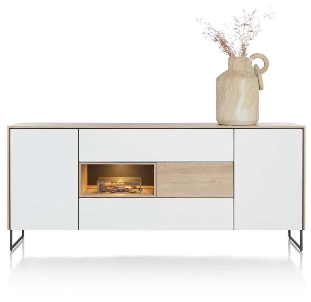 Lindfield, Dressoir 200 Cm. - 2-Deuren + 3-Laden + 1-Niche (+ LED)