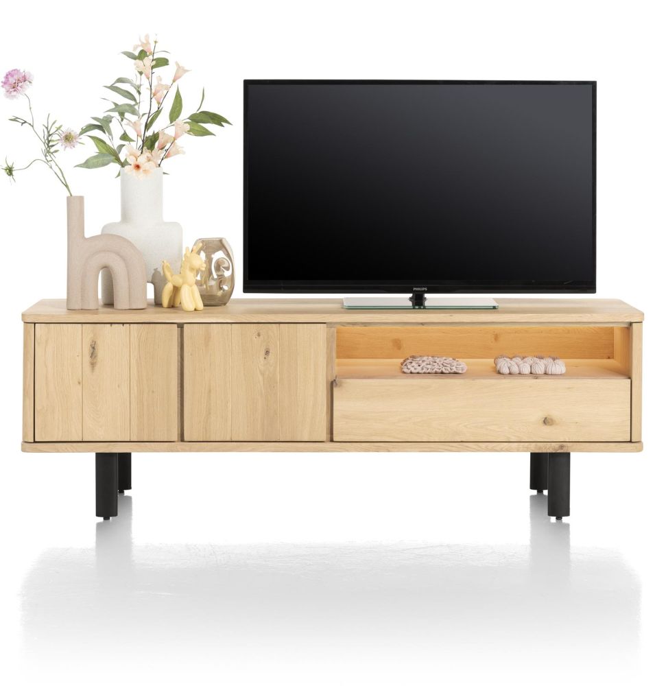 Homestead, Lowboard 180 Cm - 2-Deuren + 1-Lade + 1-Niche (+ LED)
