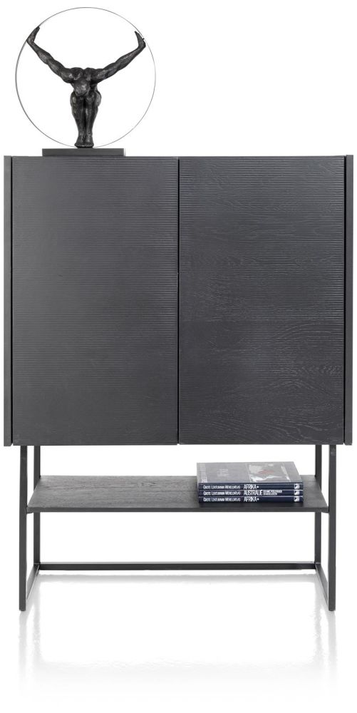 Carving, Highboard 120 Cm. - 2-Deuren - Castle Black
