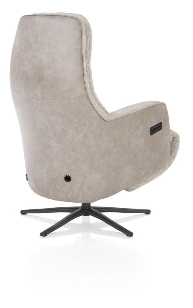 Felino, Relaxfauteuil 2-M. - Manuele Hoofdsteun - Incl.Accu - Poot Graphiet - Livigno/Oregon Kiezel