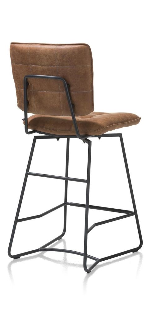 Julien, Barstoel - Zwart Frame - Corsica - Cognac