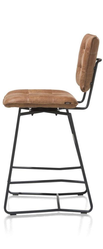 Julien, Barstoel - Zwart Frame - Corsica - Cognac