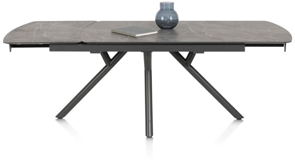 Novello, Uitschuiftafel 170 (+ 60) X 100 Cm - Primo Laminato Marble - Lichtgrijs