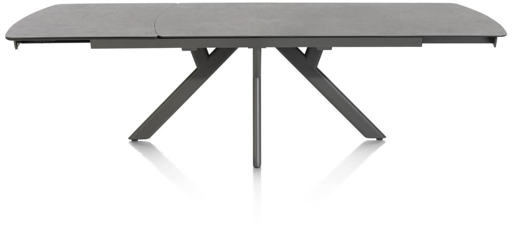 Vegas, Uitschuiftafel 200 (+ 80) X 100 Cm - Keramiek Op Glas - Antraciet