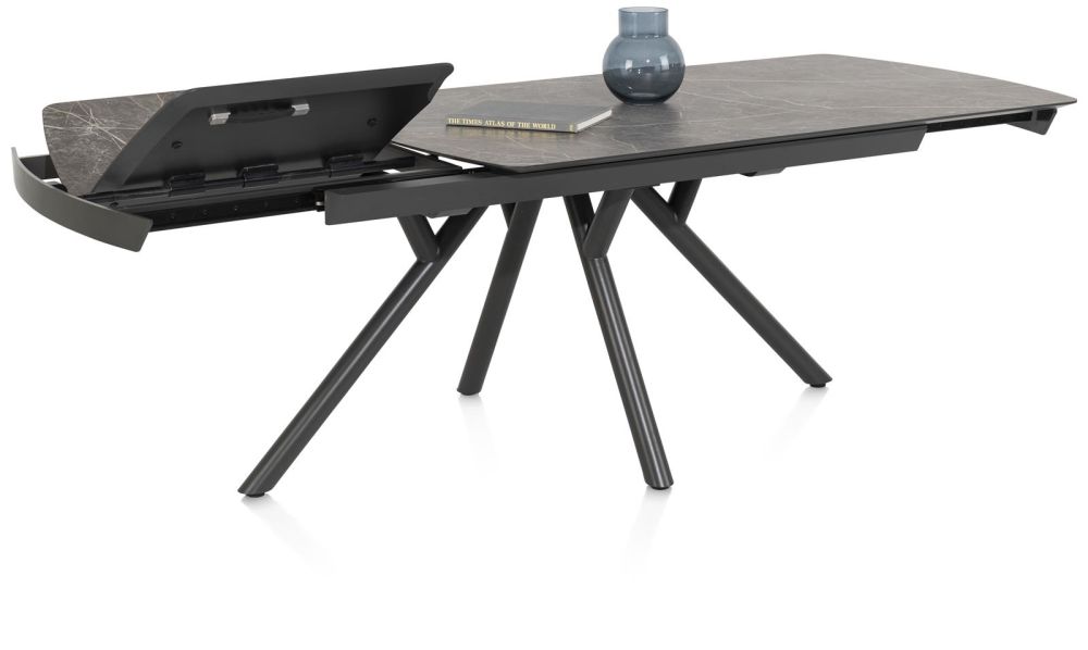 Novello, Uitschuiftafel 170 (+ 60) X 100 Cm - Primo Laminato Marble - Lichtgrijs