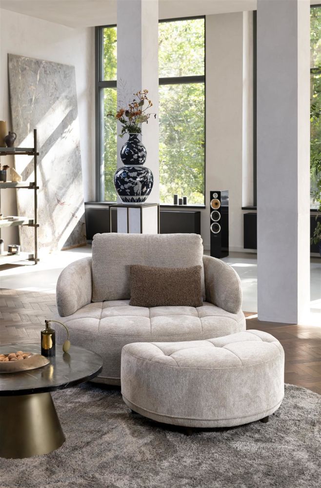 Borgia, Draaifauteuil - Rond 130 Cm