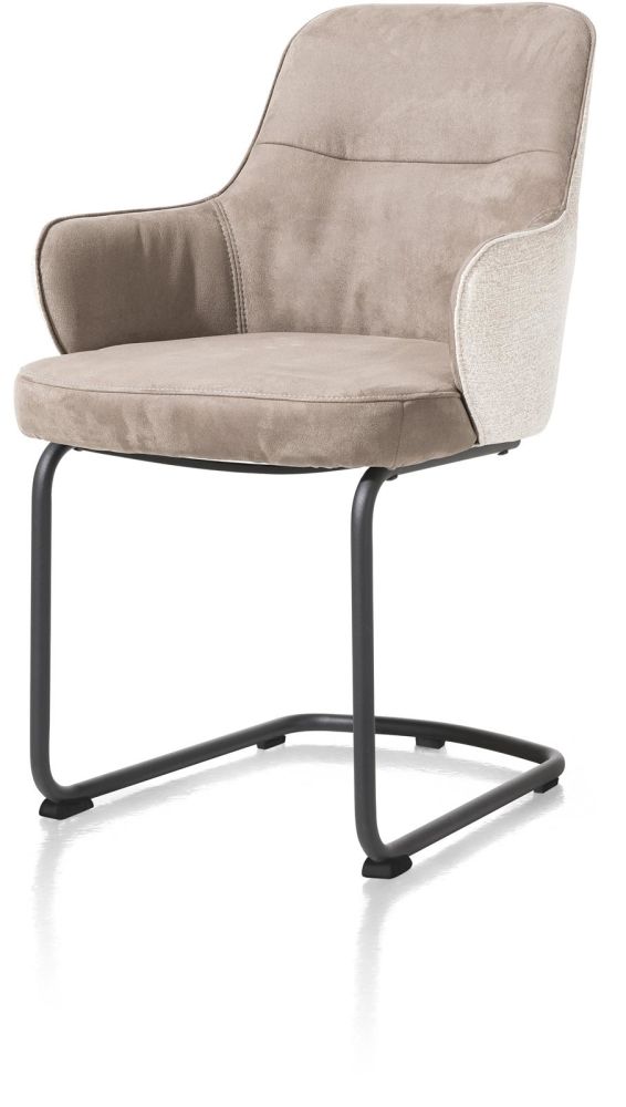 Brendon, Armstoel Swing Frame Rond + Greep - Stof Combi Fantasy / Kibo