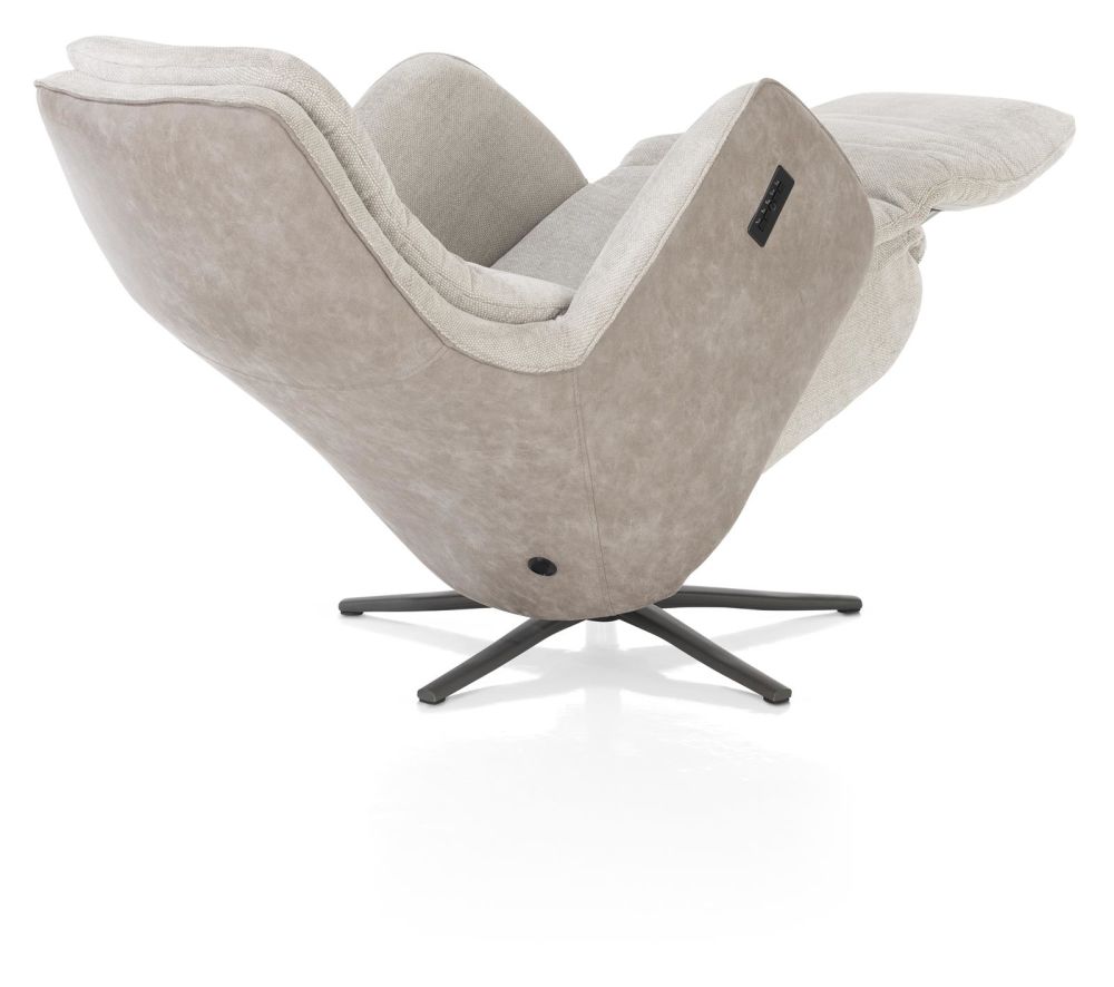 Felino, Relaxfauteuil 2-M. - Manuele Hoofdsteun - Incl.Accu - Poot Graphiet - Livigno/Oregon Kiezel