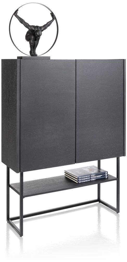 Carving, Highboard 120 Cm. - 2-Deuren - Castle Black