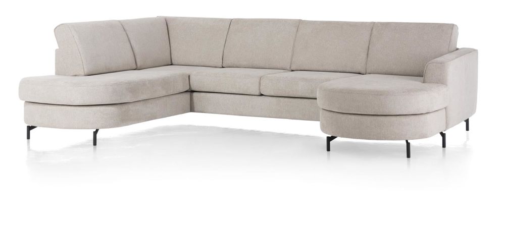 Alcona, Longchair Inclusief 3-Zits + Ottomane Links - Vada - Beige