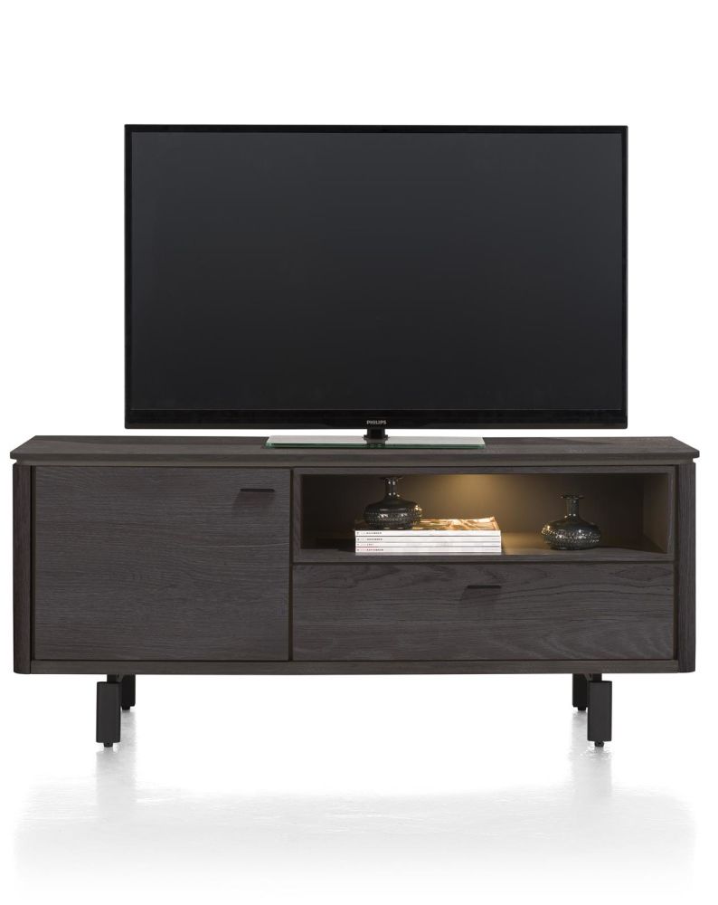 Livada, Lowboard 140 Cm - 1-Deur + 1-Klep + 1-Niche - Onyx