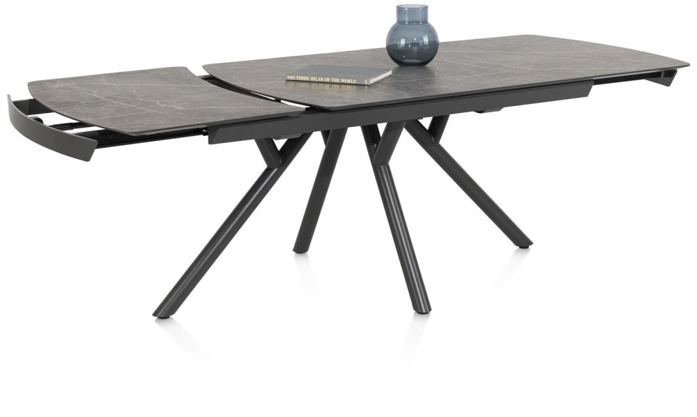 Novello, Uitschuiftafel 170 (+ 60) X 100 Cm - Primo Laminato Marble - Lichtgrijs