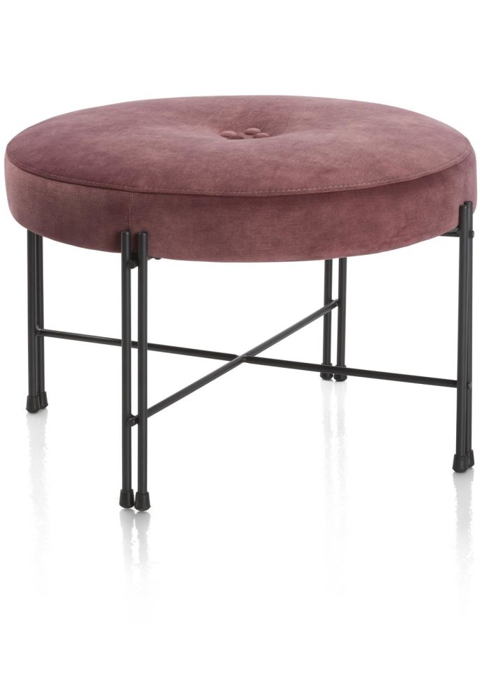 Rosi, Poef Groot + Frame Knock Down - Stof Serena - Burgundy Red