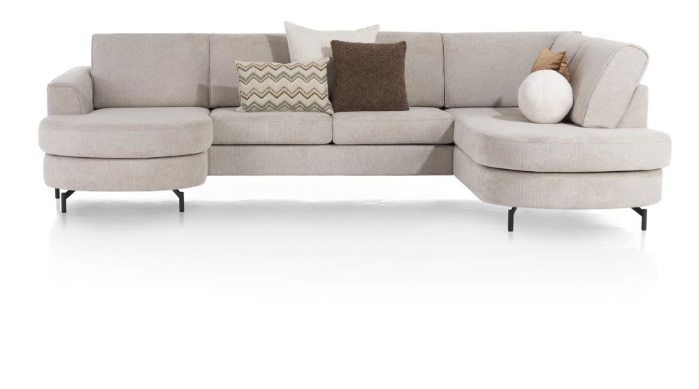 Alcona, Longchair Inclusief 3-Zits + Ottomane Rechts - Vada - Beige