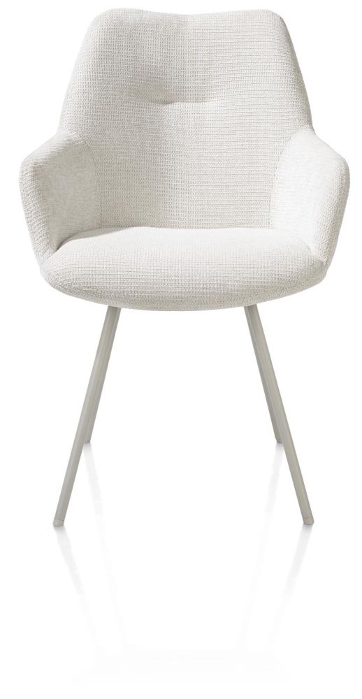 Odin, Armstoel - Metalen Frame RAL 7044 - Silk Grey - Stof Vada Ivoor