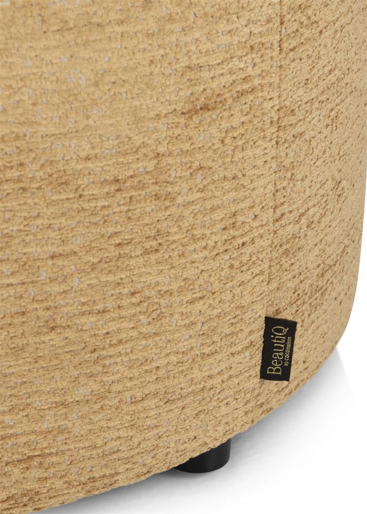 Beautiq - Chic Poef - Rond 80 Cm - Okergeel
