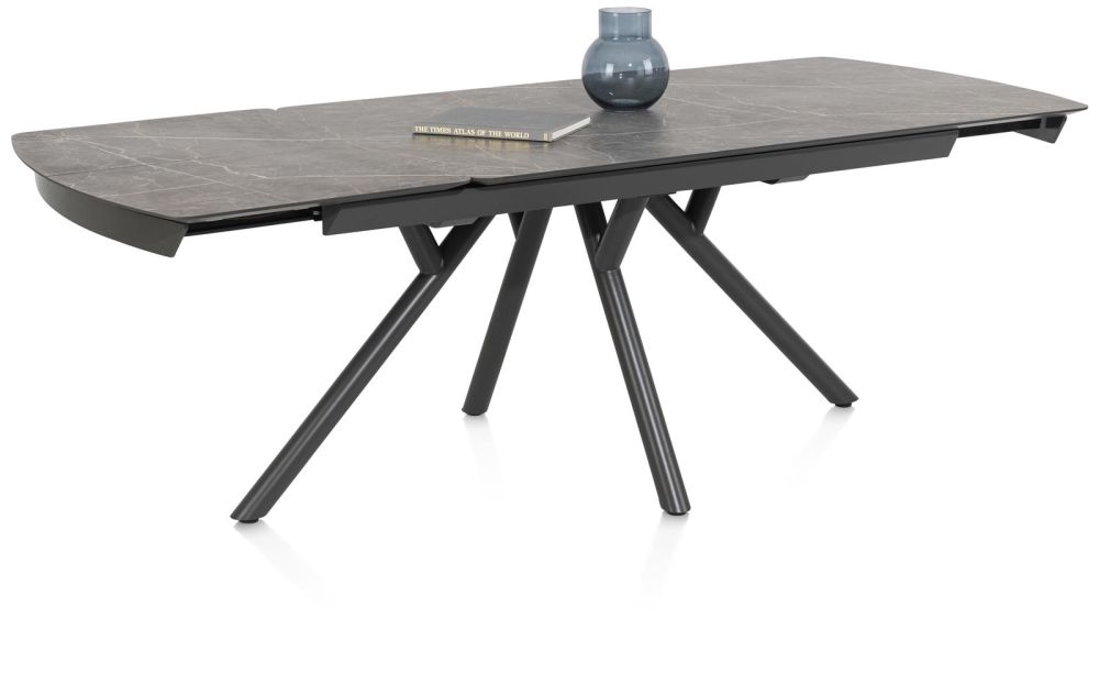 Novello, Uitschuiftafel 170 (+ 60) X 100 Cm - Primo Laminato Marble - Lichtgrijs