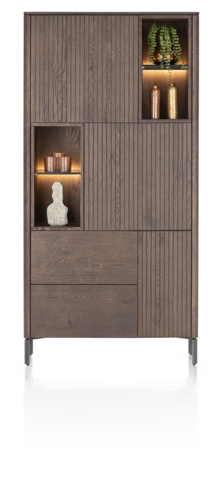 Trenton, Bergkast 95 Cm - 3-Deuren + 2-Laden + 4-Niches - Clay