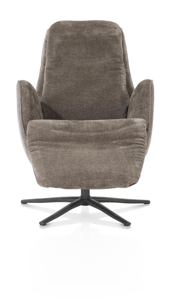 Felino, Relaxfauteuil 2-M. - Manuele Hoofdsteun - Poot Graphiet - Livigno Bruin/Oregon Lava