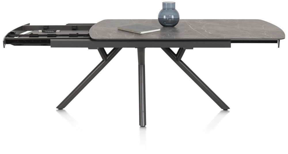 Novello, Uitschuiftafel 170 (+ 60) X 100 Cm - Primo Laminato Marble - Lichtgrijs