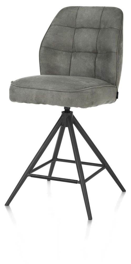 Bell, Barstoel - Graphiet Frame - Draaibaar - Pocket - Stof Calabria - Olijf