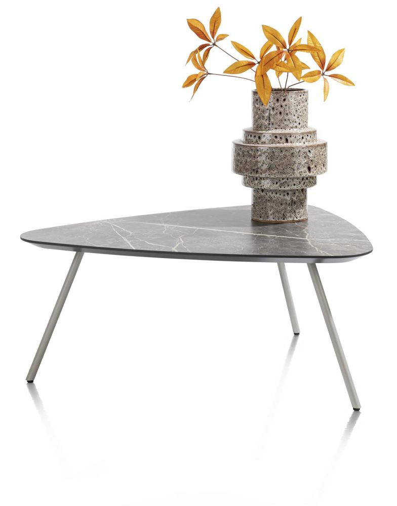 Niora, Salontafel 85 X 77 Cm - HPL Marmer Licht Grijs - Silk Grey