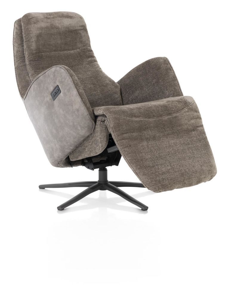 Felino, Relaxfauteuil 2-M. - Manuele Hoofdsteun - Poot Graphiet - Livigno Bruin/Oregon Lava
