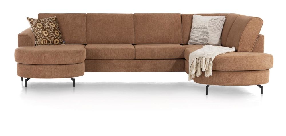Alcona, Longchair Inclusief 3-Zits + Ottomane Rechts - Vada - Koper