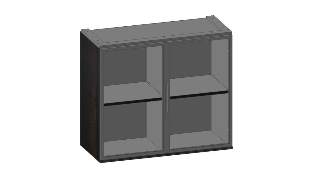 Modulo, Kast 90 Cm - Hoog - 2 Nivo's - 2-Glasdeuren
