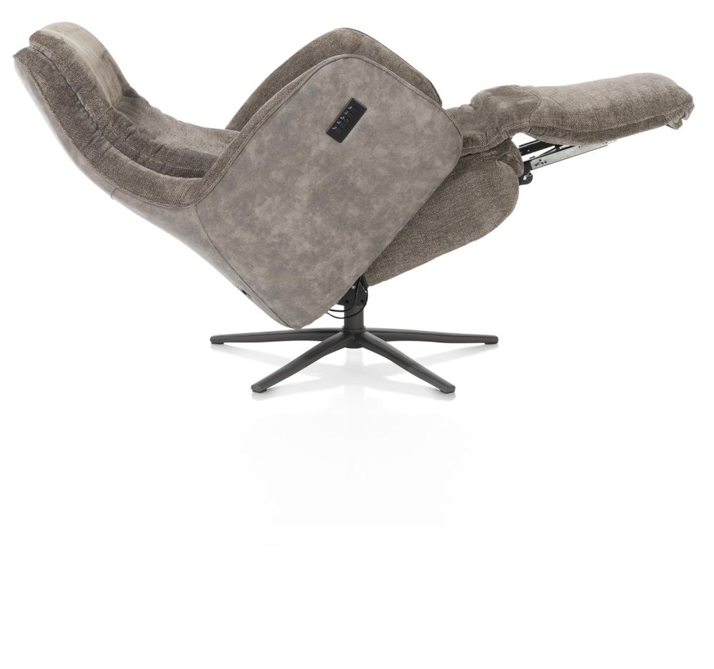 Felino, Relaxfauteuil 2-M. - Manuele Hoofdsteun - Poot Graphiet - Livigno Bruin/Oregon Lava