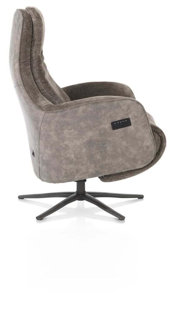Felino, Relaxfauteuil 2-M. - Manuele Hoofdsteun - Poot Graphiet - Livigno Bruin/Oregon Lava