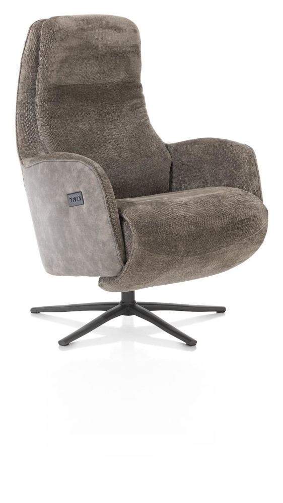 Felino, Relaxfauteuil 2-M. - Manuele Hoofdsteun - Poot Graphiet - Livigno Bruin/Oregon Lava