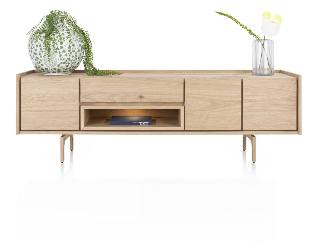 Valgard, Lowboard 190 Cm - 3-Deuren + 1-Lade + 1-Niche (+ LED)