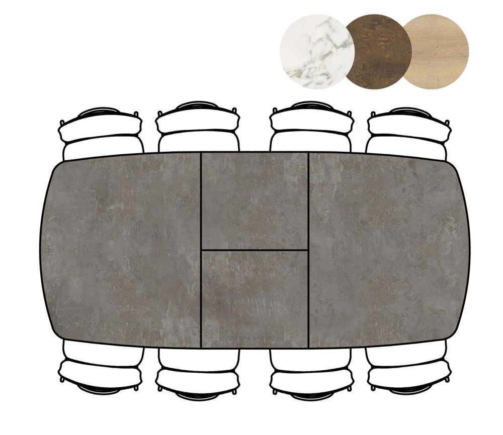 Masura, Uitschuiftafel Ovaal - 180 (+ 60) X 110 Cm - Antraciet